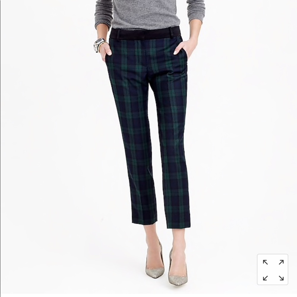 J.Crew Tall Black Watch tuxedo pant